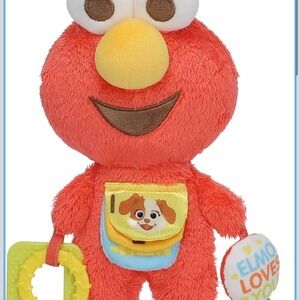 Sesame Street Red Elmo Plush with crinkle sounds and teething rings.